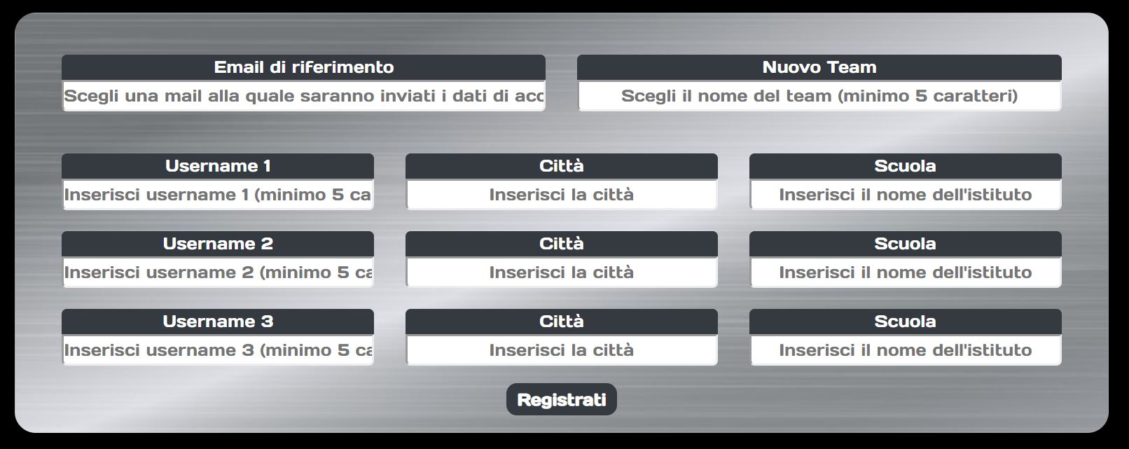 registrazione registrazione